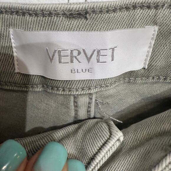 Vervet Gray Leslie 90’s Vintage Flare Wide Leg Crop Jeans Sz 26 - Picture 5 of 12